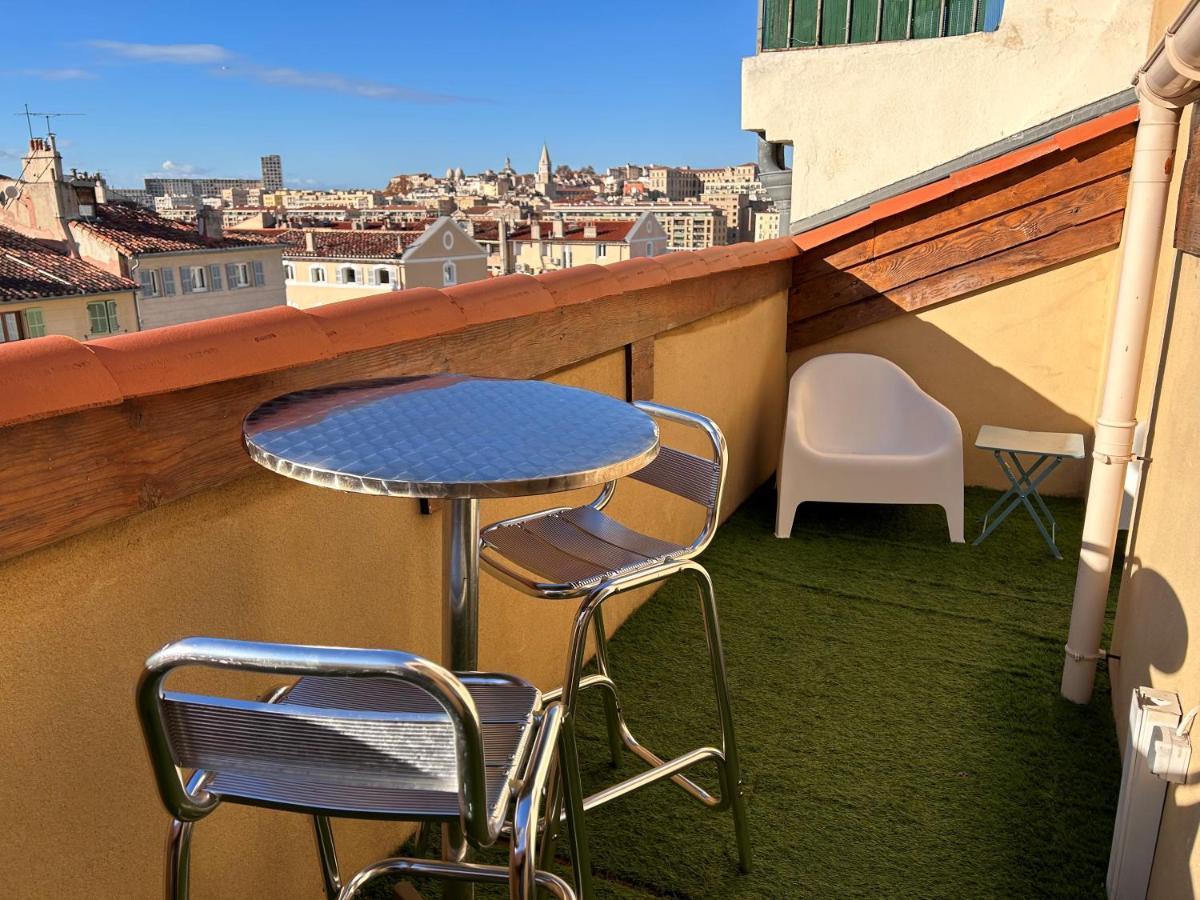 Loft Moderne Vue Vieux Port Terrasse Rooftop Apartment Marseille Bagian luar foto